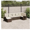 Image de Salon de Jardin avec Coussins 7 pcs, Canapés de Terrasse, Ensemble de Meubles de Patio, Mobilier d'Extérieur, Marron 3220482