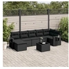 Image de Salon de Jardin avec Coussins 8 pcs, Canapés de Terrasse, Ensemble de Meubles de Patio, Mobilier d'Extérieur, Noir 3220484
