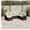 Image de Salon de Jardin avec Coussins 7 pcs, Canapés de Terrasse, Ensemble de Meubles de Patio, Mobilier d'Extérieur, Noir 3220495