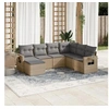 Image de Salon de Jardin avec Coussins 7 pcs, Canapés de Terrasse, Ensemble de Meubles de Patio, Mobilier d'Extérieur, Beige 3220498