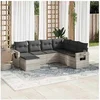 Image de Salon de Jardin avec Coussins 7 pcs, Canapés de Terrasse, Ensemble de Meubles de Patio, Mobilier d'Extérieur, Gris 3220501
