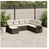 Image de Salon de Jardin avec Coussins 7 pcs, Canapés de Terrasse, Ensemble de Meubles de Patio, Mobilier d'Extérieur, Marron 3220502