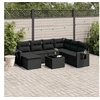 Image de Salon de Jardin avec Coussins 8 pcs, Canapés de Terrasse, Ensemble de Meubles de Patio, Mobilier d'Extérieur, Noir 3220504