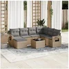 Image de Salon de jardin modulable 8 pieces rotin beige 62 x 62 x 69 cm