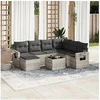 Image de Salon de Jardin avec Coussins 8 pcs, Canapés de Terrasse, Ensemble de Meubles de Patio, Mobilier d'Extérieur, Gris 3220511
