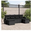 Image de Salon de Jardin avec Coussins 6 pcs, Canapés de Terrasse, Ensemble de Meubles de Patio, Mobilier d'Extérieur, Noir 3220514