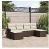 Image de Salon de jardin modulable resine tressee marron 6 pieces 6 personnes