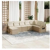 Image de Salon de jardin modulable rotin beige 8 pieces 62 x 62 x 69 cm 8 personnes