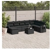 Image de Salon de Jardin avec Coussins 9 pcs, Canapés de Terrasse, Ensemble de Meubles de Patio, Mobilier d'Extérieur, Noir 3220564