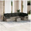 Image de Salon de Jardin avec Coussins 9 pcs, Canapés de Terrasse, Ensemble de Meubles de Patio, Mobilier d'Extérieur, Gris 3220571