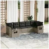 Image de Salon de Jardin avec Coussins 7 pcs, Canapés de Terrasse, Ensemble de Meubles de Patio, Mobilier d'Extérieur, Gris 3220591