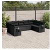 Image de Salon de Jardin avec Coussins 9 pcs, Canapés de Terrasse, Ensemble de Meubles de Patio, Mobilier d'Extérieur, Noir 3220594