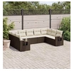 Image de Salon de Jardin avec Coussins 9 pcs, Canapés de Terrasse, Ensemble de Meubles de Patio, Mobilier d'Extérieur, Marron 3220602