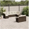 Image de Salon de Jardin avec Coussins 9 pcs, Canapés de Terrasse, Ensemble de Meubles de Patio, Mobilier d'Extérieur, Marron 3220622