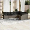 Image de Salon de Jardin avec Coussins 9 pcs, Canapés de Terrasse, Ensemble de Meubles de Patio, Mobilier d'Extérieur, Gris 3220639