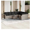 Image de Salon de Jardin avec Coussins 10 pcs, Canapés de Terrasse, Ensemble de Meubles de Patio, Mobilier d'Extérieur, Gris 3220651