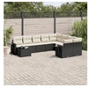 Image de Salon de Jardin avec Coussins 10 pcs, Canapés de Terrasse, Ensemble de Meubles de Patio, Mobilier d'Extérieur, Noir 3220655
