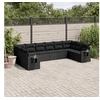 Image de Salon de Jardin avec Coussins 10 pcs, Canapés de Terrasse, Ensemble de Meubles de Patio, Mobilier d'Extérieur, Noir 3220664