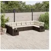 Image de Salon de Jardin avec Coussins 10 pcs, Canapés de Terrasse, Ensemble de Meubles de Patio, Mobilier d'Extérieur, Marron 3220672