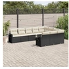 Image de Salon de Jardin avec Coussins 10 pcs, Canapés de Terrasse, Ensemble de Meubles de Patio, Mobilier d'Extérieur, Noir 3220685