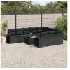 Image de Salon de Jardin avec Coussins 11 pcs, Canapés de Terrasse, Ensemble de Meubles de Patio, Mobilier d'Extérieur, Noir 3220694