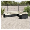 Image de Salon de Jardin avec Coussins 10 pcs, Canapés de Terrasse, Ensemble de Meubles de Patio, Mobilier d'Extérieur, Noir 3220705