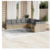 Image de Salon de Jardin avec Coussins 10 pcs, Canapés de Terrasse, Ensemble de Meubles de Patio, Mobilier d'Extérieur, Beige 3220708