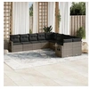 Image de Salon de Jardin avec Coussins 10 pcs, Canapés de Terrasse, Ensemble de Meubles de Patio, Mobilier d'Extérieur, Gris 3220709