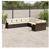 Image de Salon de Jardin avec Coussins 10 pcs, Canapés de Terrasse, Ensemble de Meubles de Patio, Mobilier d'Extérieur, Marron 3220712