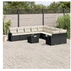 Image de Salon de Jardin avec Coussins 11 pcs, Canapés de Terrasse, Ensemble de Meubles de Patio, Mobilier d'Extérieur, Noir 3220715