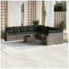 Image de Salon de Jardin avec Coussins 11 pcs, Canapés de Terrasse, Ensemble de Meubles de Patio, Mobilier d'Extérieur, Gris 3220719