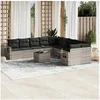 Image de Salon de Jardin avec Coussins 11 pcs, Canapés de Terrasse, Ensemble de Meubles de Patio, Mobilier d'Extérieur, Gris 3220721