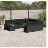 Image de Salon de Jardin avec Coussins 11 pcs, Canapés de Terrasse, Ensemble de Meubles de Patio, Mobilier d'Extérieur, Noir 3220724
