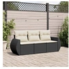 Image de Salon de jardin modulable 3 pieces resine tressee noir 62 x 55 x 69 cm 3 personnes