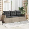 Image de Salon de jardin modulable resine tressee gris 3 pieces 62 x 55 x 69