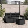 Image de Salon de jardin modulable resine tressee noir 4 pieces x 70 x 69 3 personnes