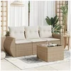Image de Salon de jardin modulable resine tressee beige 4 pieces x 70 x 69 3 personnes