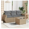Image de Salon de jardin modulable GENERIQUE 4 pieces 3 personnes beige 62 x 55 x 69 cm resine tressee