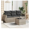 Image de Salon de jardin modulable resine tressee gris 4 pieces x 70 x 69