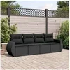 Image de Salon de jardin modulable resine tressee noir 4 pieces x 70 x 69 4 personnes