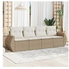 Image de Salon de jardin modulable resine tressee beige 4 pieces x 70 x 69 4 personnes