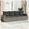 Image de Salon de jardin modulable resine tressee gris 4 pieces x 70 x 69 4 personnes