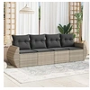 Image de Salon de Jardin avec Coussins 4 pcs, Canapés de Terrasse, Ensemble de Meubles de Patio, Mobilier d'Extérieur, Gris 3221081