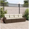 Image de Salon de jardin modulable GENERIQUE marron resine tressee 4 pieces 62 x 55 x 69 cm 4 personnes