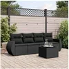 Image de Salon de jardin 5 pcs avec coussins noir résine tressée 3221084