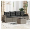 Image de Salon de jardin modulable GENERIQUE resine tressee gris 5 pieces 62 x 55 x 69 cm 4 personnes