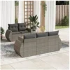 Image de 6 pieces gris resine tressee 5 personnes 62 x 55 x 69 salon de jardin modulable