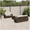 Image de Salon de jardin modulable resine tressee marron 6 pieces x 70 x 69 5 personnes