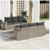 Image de Salon de jardin modulable resine tressee gris 7 pieces x 70 x 69