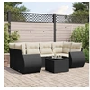Image de Salon de Jardin avec Coussins 7 pcs, Canapés de Terrasse, Ensemble de Meubles de Patio, Mobilier d'Extérieur, Noir 3221115